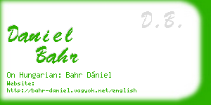 daniel bahr business card
